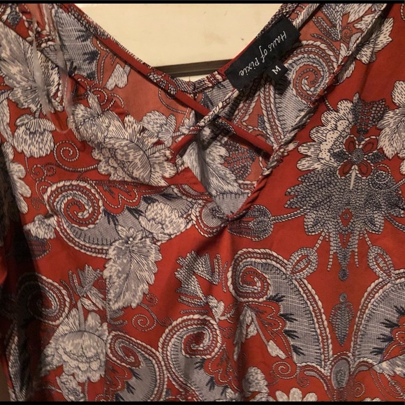 Dark Orange Floral Dress - Picture 5 of 5